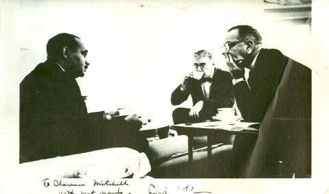 Mitchell, President Johnson, and Joseph L. Rauh on the 1964 Civil Rights Bill