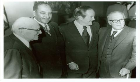 Mitchell with Rep. Emanuel Celler, Sen. Hubert Humphrey, and Rep. William McCulloch.